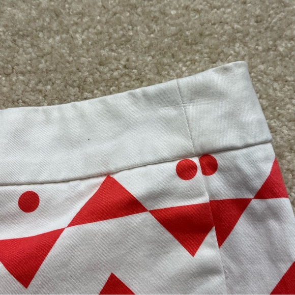 J Crew Shorts Womens 00 White Red Geometric Printed Chino Stretch Cotton Blend - Picture 10 of 10